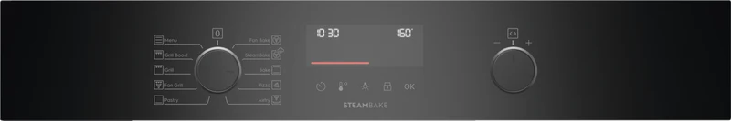 Electrolux 60cm Pyrolytic Oven with SteamBake, Black - 600 Series