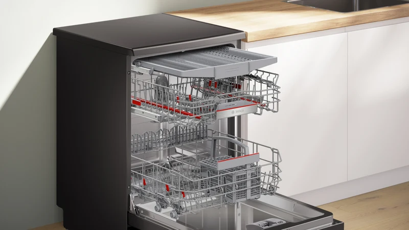 Bosch Series 6 Freestanding Dishwasher Black Inox