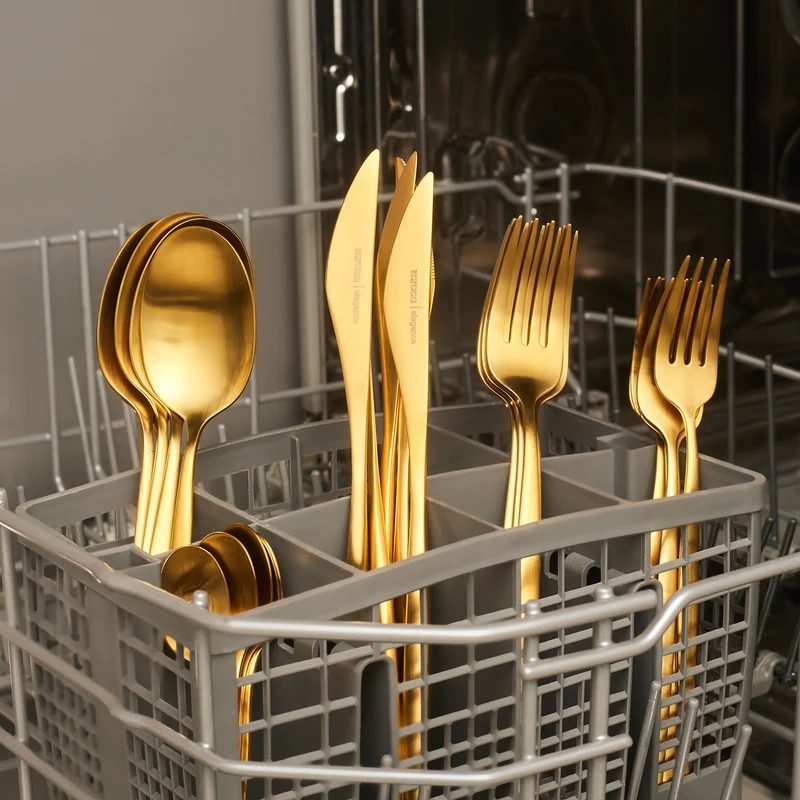 Karaca Lızbon Matte Gold 6-Personen 30-teiliges Besteckset
