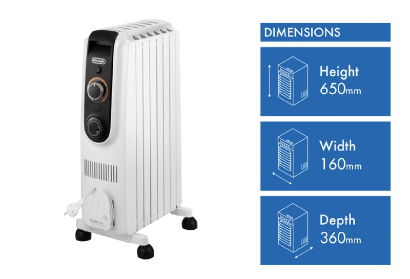 DeLonghi 1500W Dragon5 EasyTronic Oil Column Heater