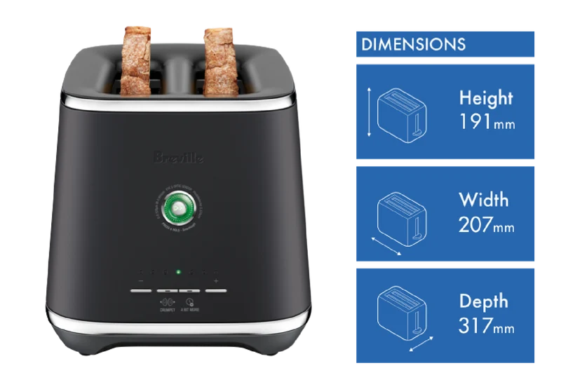 Breville The Eye Q 850 Auto 2 Slice Black Truffle Toaster