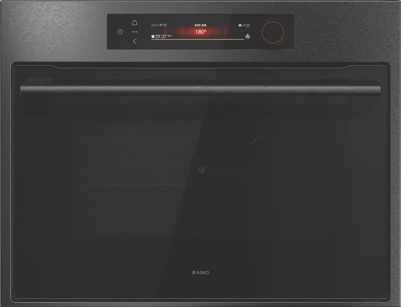 ASKO Craft Frame 45cm Combi Microwave Oven, Black Steel
