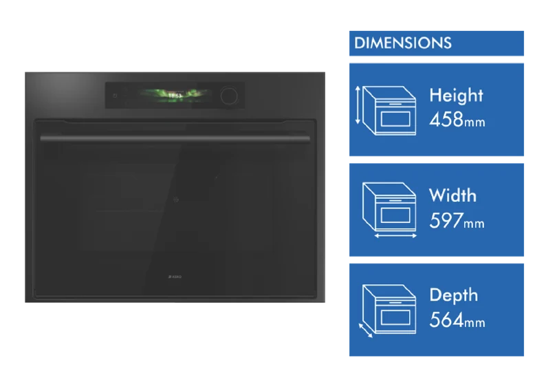 ASKO Craft Frame 45cm Combi Microwave Oven, Graphite Black
