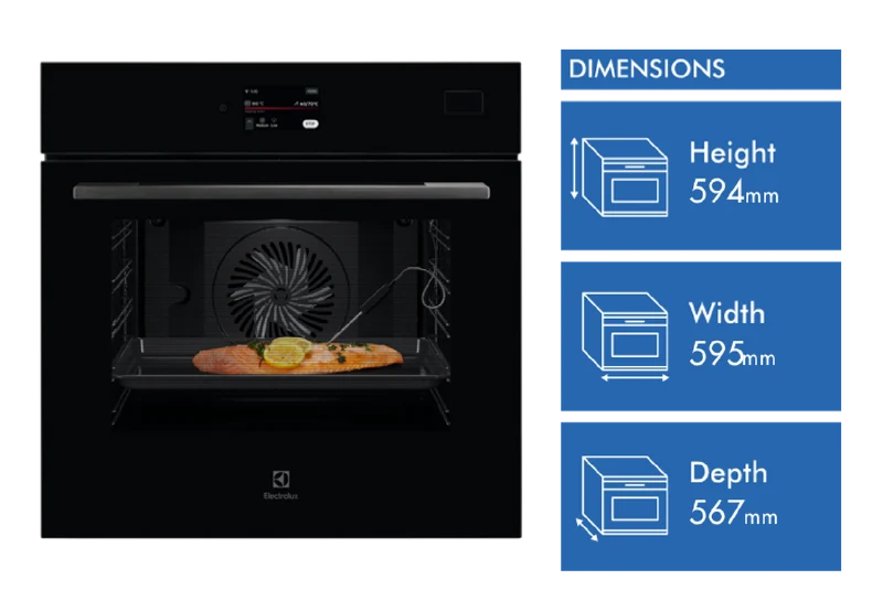 Electrolux 60cm Oven with Full Steam and Food Probe, 24 Function, Black - 800 Series