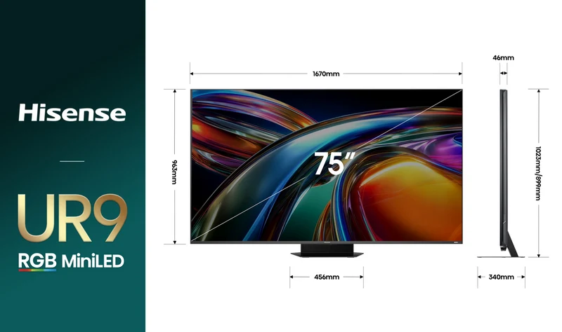 Hisense 75" UR9SAU RGB 4K MiniLED 180Hz TV 2026