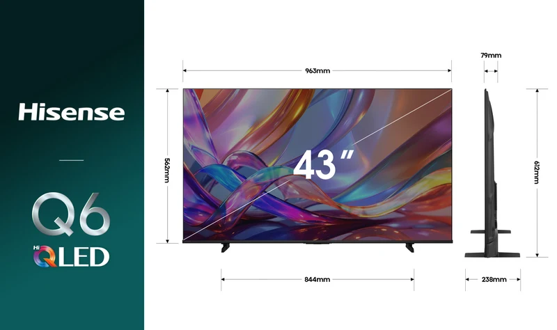 Hisense 43" Q6SAU 4K Hi-QLED Smart TV 2026
