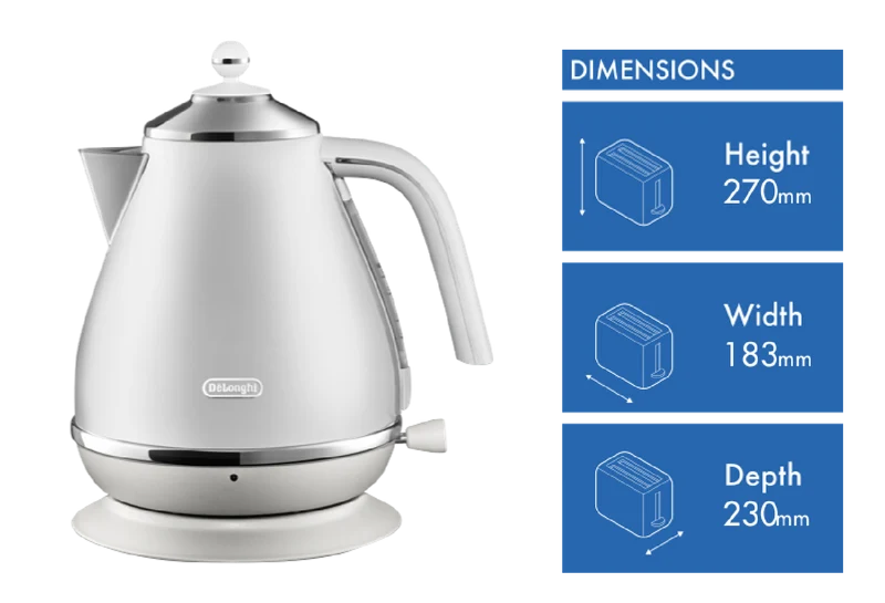 DeLonghi 1.7 Litre Icona Capitals Kettle Helsinki White