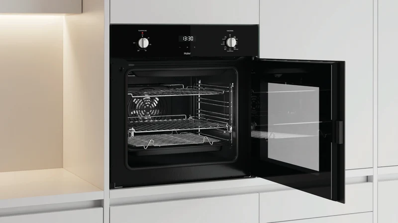 Haier 60cm Built In Oven 7 Function Side Opening Door Black