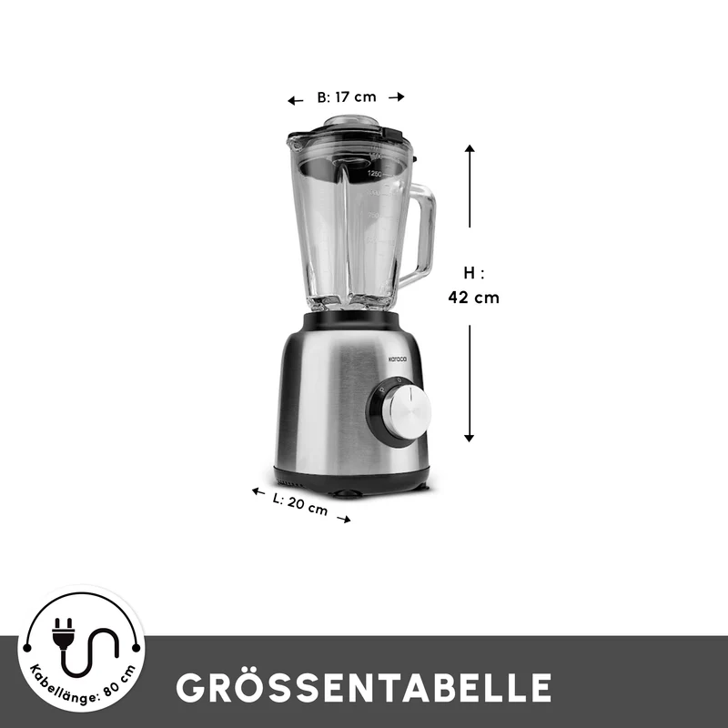 Karaca Inox 1,5 L Glasbehälter Inox Smoothie Blender