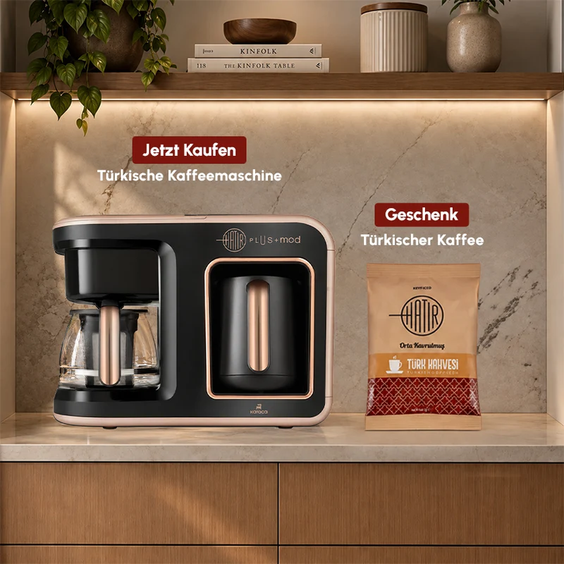 Karaca Hatır Plus Mod 5 in 1 Essential Kaffeemaschine Rosie Braun, 1385W