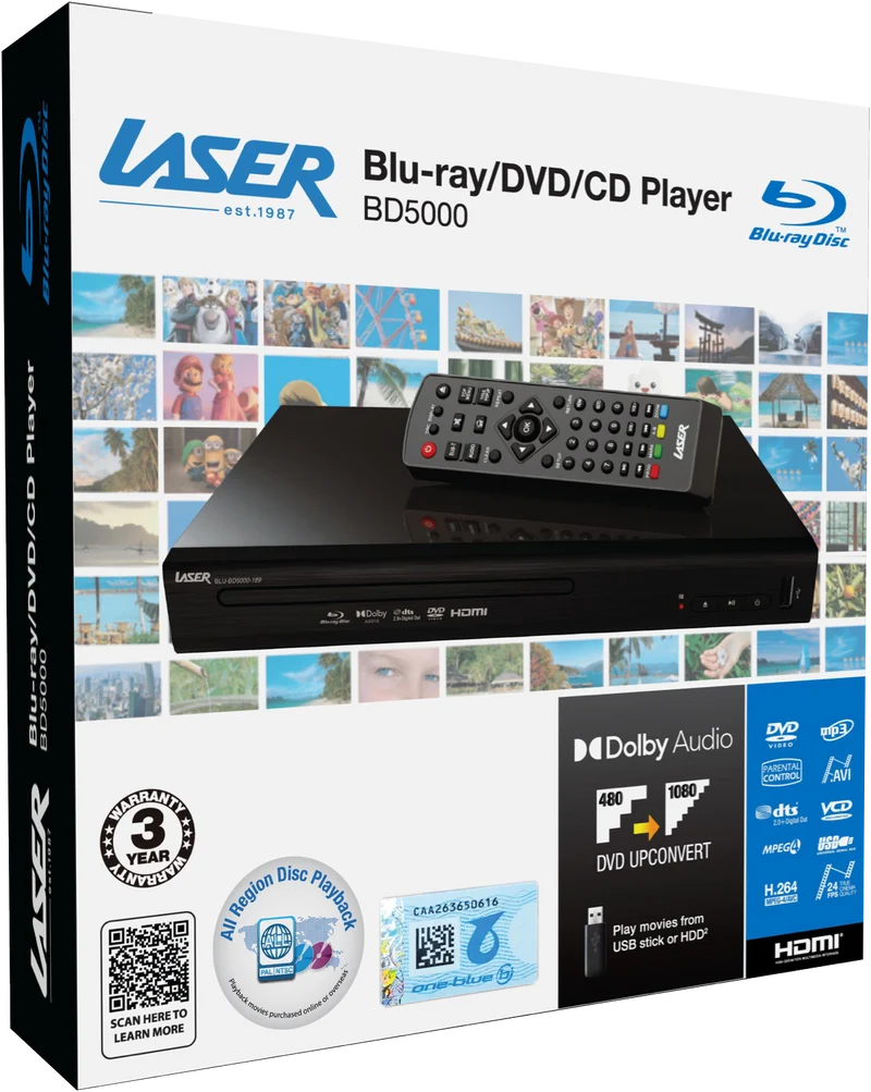 Laser Blu Ray Player with Multi Region Playback and HDMI