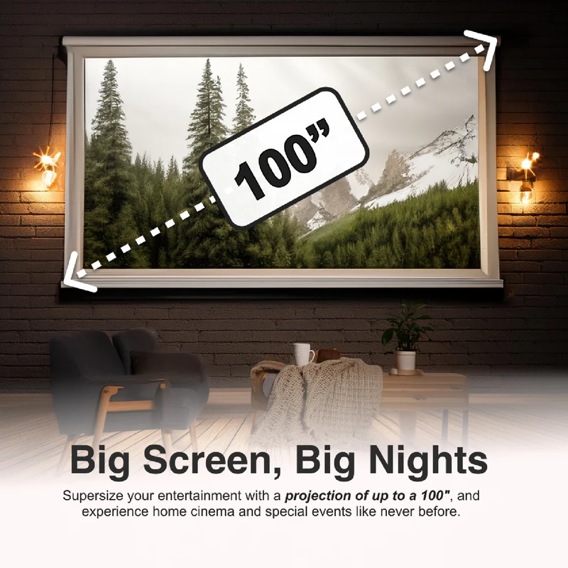 Laser 720P LED Projector with 150ANSI lumen Black