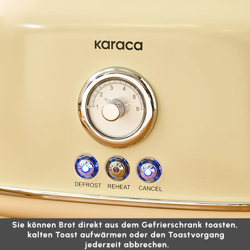 Karaca Retro Cremefarbenes Toaster