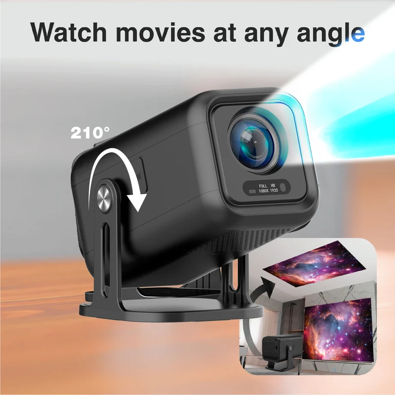 Laser 1080P Android 13 Smart Projector with auto focus Black