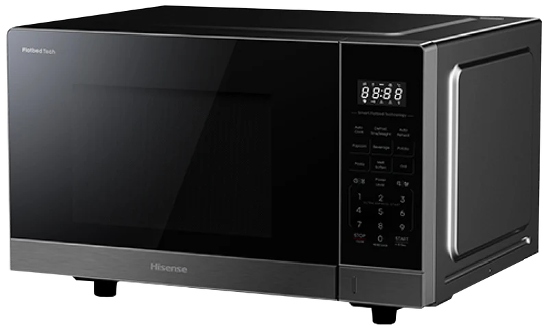 Hisense 30L 1000W Flatbed Microwave with Grill Function Dark Stainless