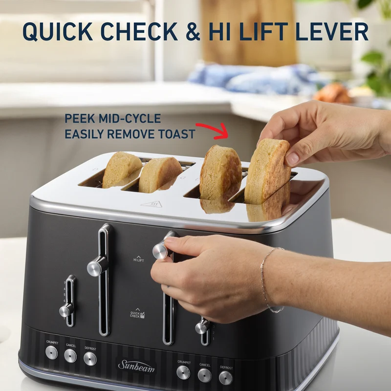 Sunbeam French Riviera 4 Slice Toaster Graphite