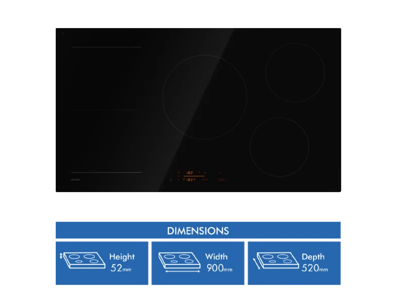 ASKO Series 5, 90cm 5 Zone Induction Cooktop, Black