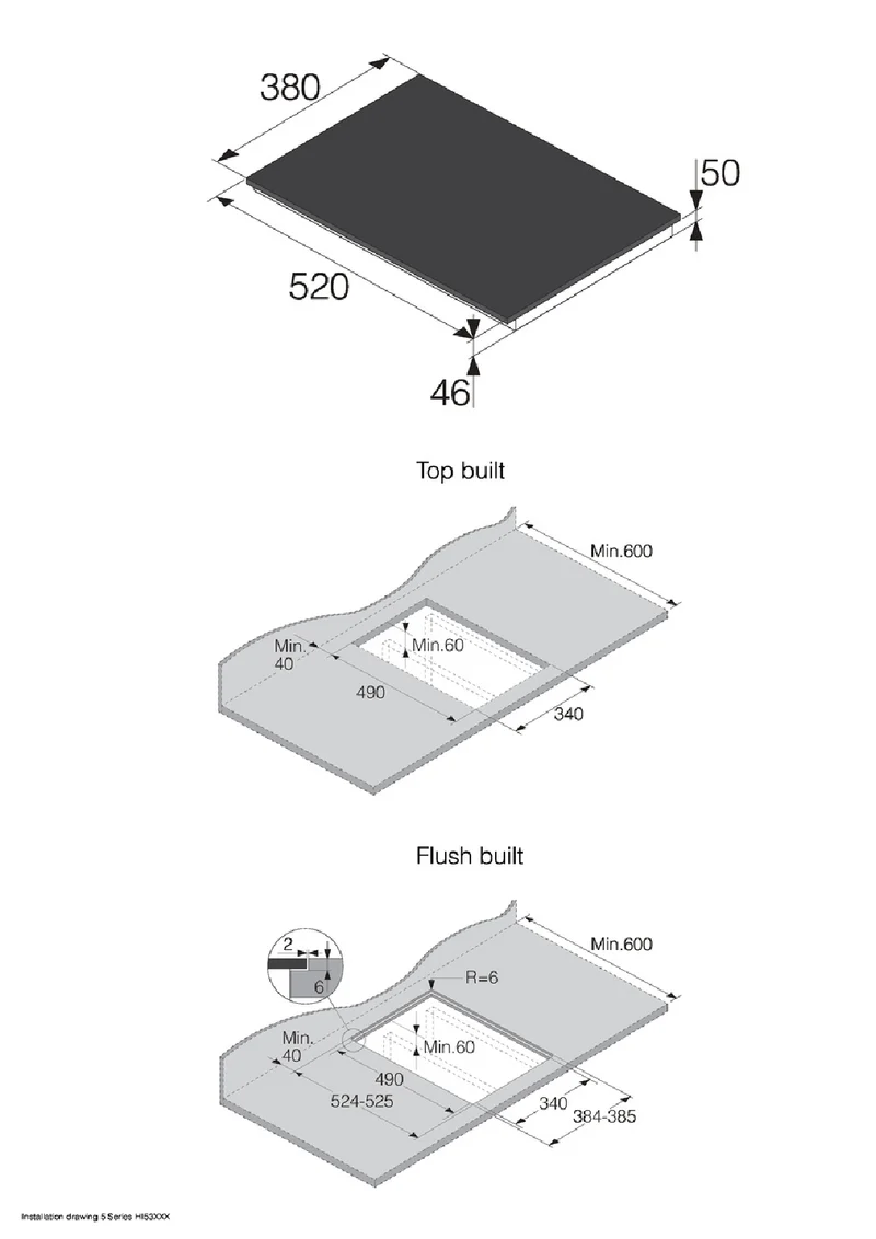 ASKO Series 5, 38cm 2 Zone Induction Cooktop, Black