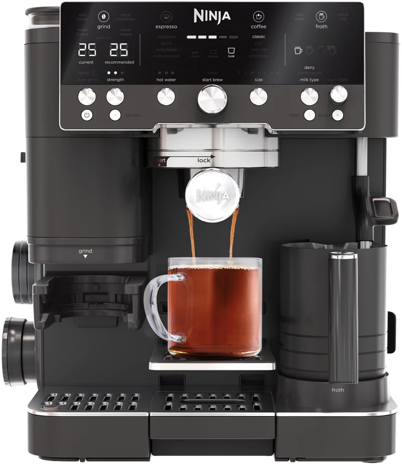 Ninja Luxe Cafe Manual Coffee Machine Midnight Black