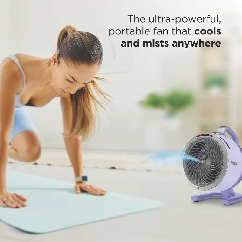 Shark FlexBreeze HydroGo Misting Portable Fan (Lilac)