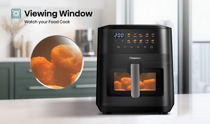 Hisense 8 Litre Air Fryer With Window And Colour display