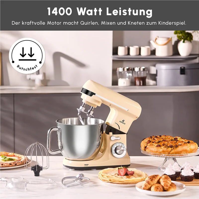 Karaca Blendburst Stand Mixer, 5.7L, 1400W, Iconic Beige