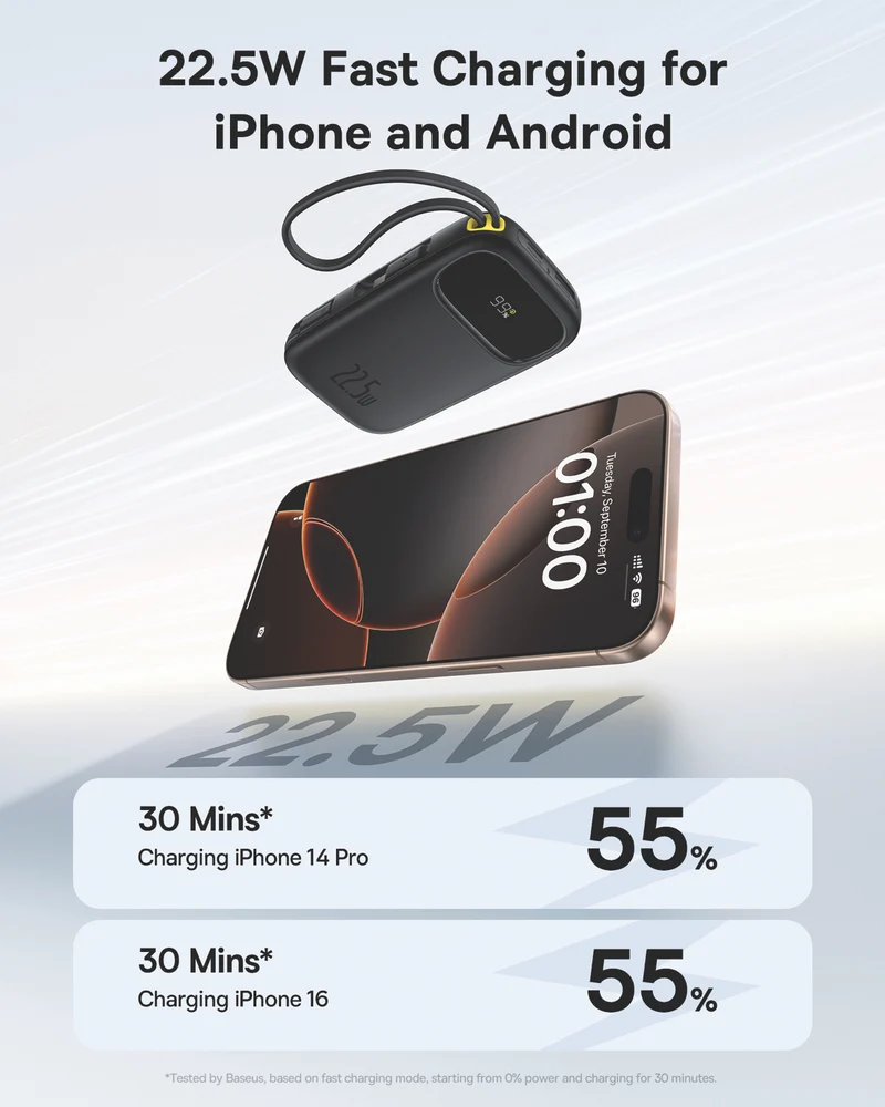 Baseus Digital Display 22.5W 20000mAh Power Bank Cosmic Black