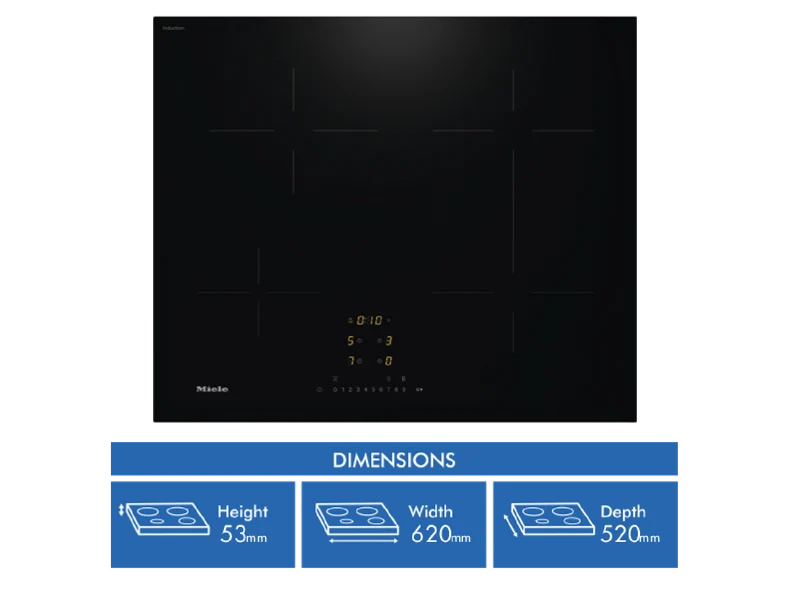Miele 62cm Induction Cooktop with 4 Cooking Zones and Wi-Fi Connectivity