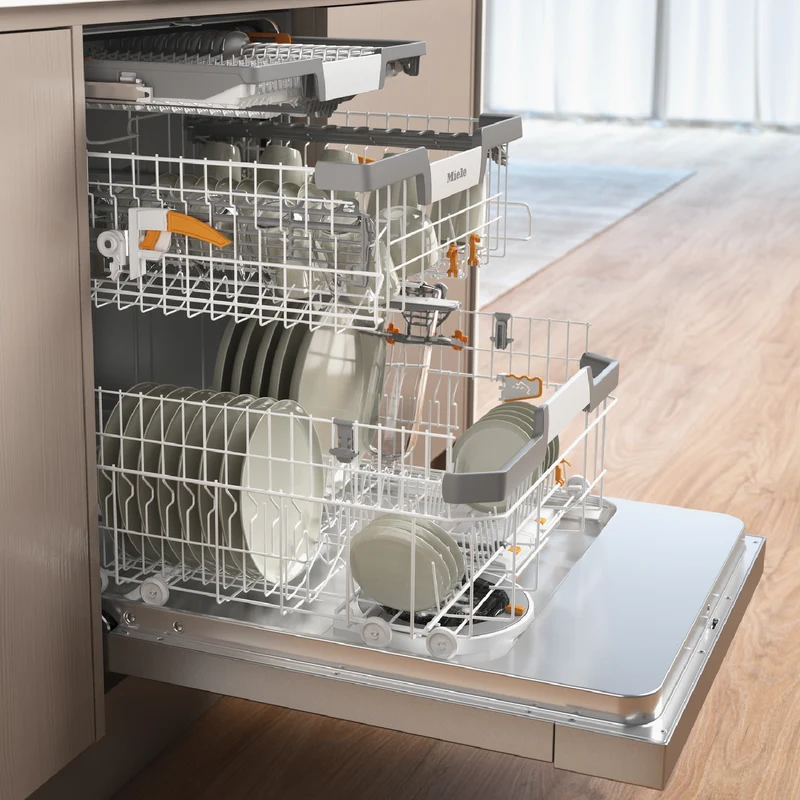 Miele 60cm XXL Built-Under Dishwasher with AutoOpen Drying and Automatic Dispensing PowerDisk CleanSteel