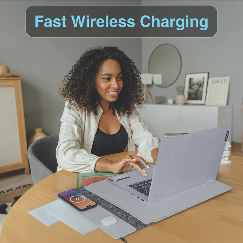 Laser ChargeCore Wireless Charging Laptop Sleeve 16" (Grey)
