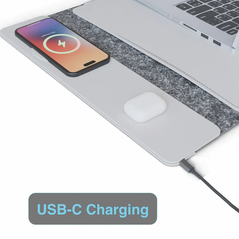 Laser ChargeCore Wireless Charging Laptop Sleeve 16" (Grey)