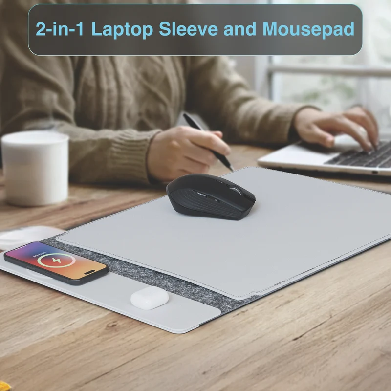Laser ChargeCore Wireless Charging Laptop Sleeve 16" (Grey)
