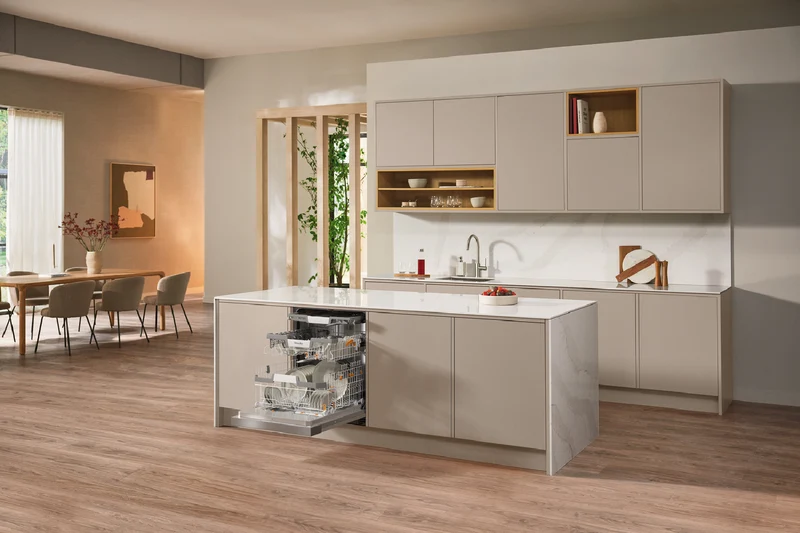 Miele 60cm Semi-Integrated Dishwasher with AutoOpen Drying and Automatic Dispensing PowerDisk CleanSteel Fascia