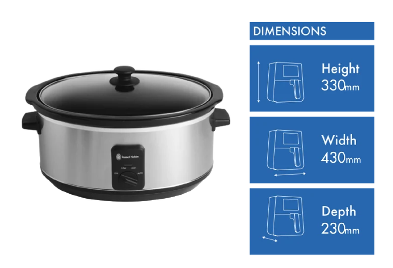 Russell Hobbs Slow Cooker 6L Glass Lid