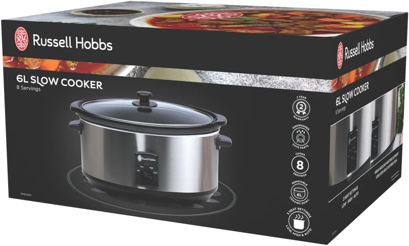 Russell Hobbs Slow Cooker 6L Glass Lid