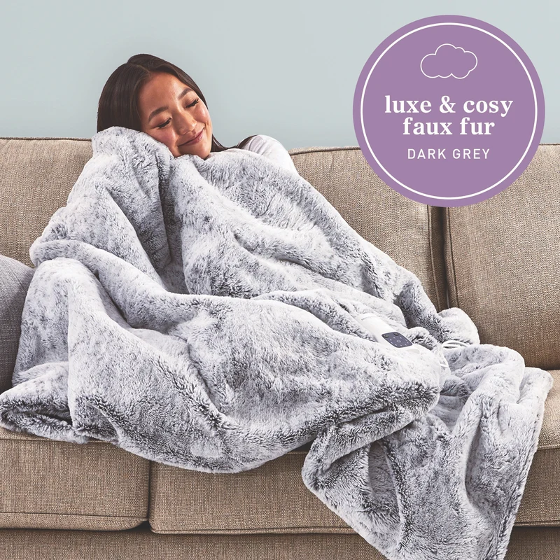 Sunbeam Feel Perfect Heated Throw Faux Fur
