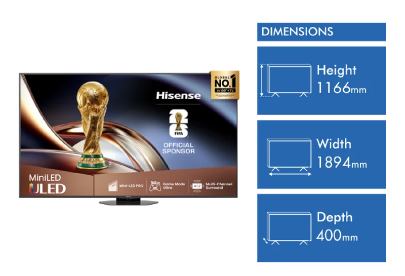 Hisense 85" U8QAU 4K ULED Mini LED Smart TV 2025