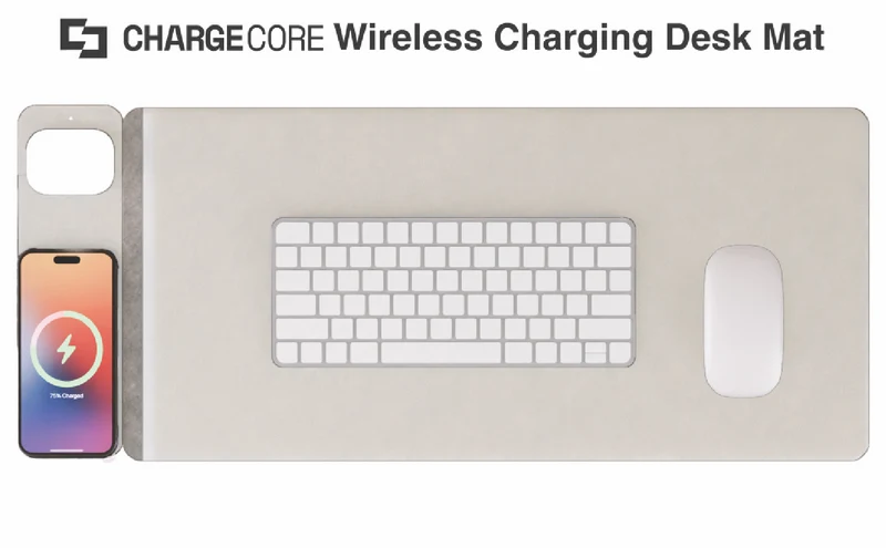 Laser ChargeCore Wireless Charging Desk Mat (Grey)