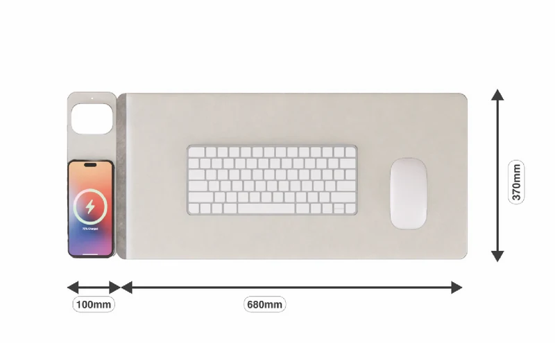 Laser ChargeCore Wireless Charging Desk Mat (Grey)