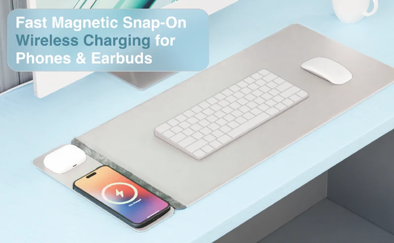 Laser ChargeCore Wireless Charging Desk Mat (Grey)