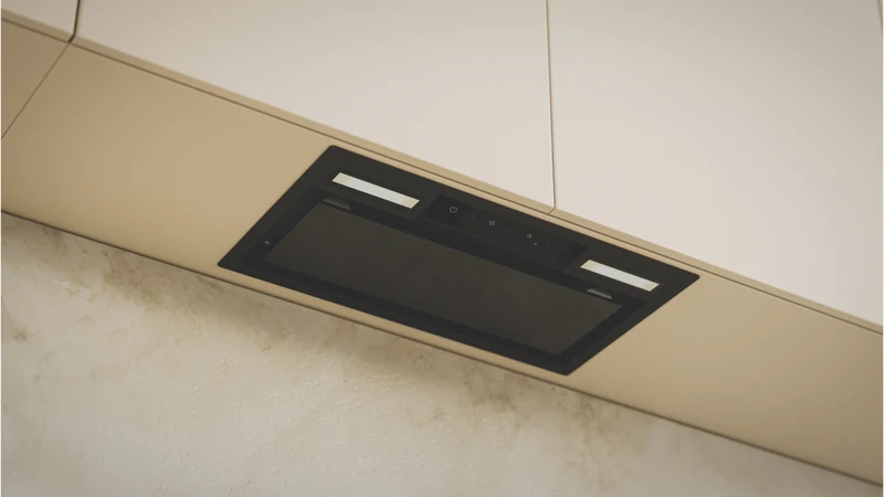 Haier 600 Series 60cm Integrated Insert Wall Rangehood, Hood to Hob, Black
