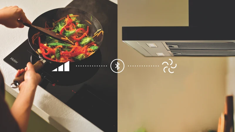 Haier 300 Series 90cm Induction Cooktop, 5 Zone, Low Current, Black Glass