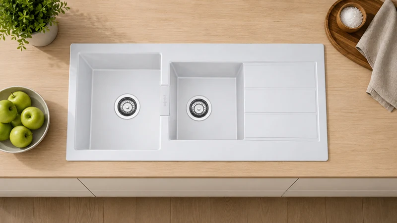 Franke Sirius 2.0 1 & 1/2 Bowl Sink, Polar White