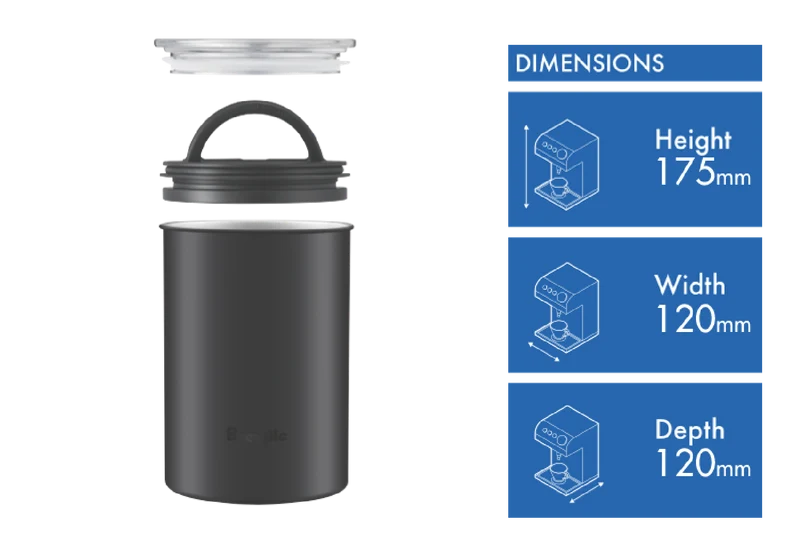 Breville The Bean Keeper Coffee Canister - Black Truffle