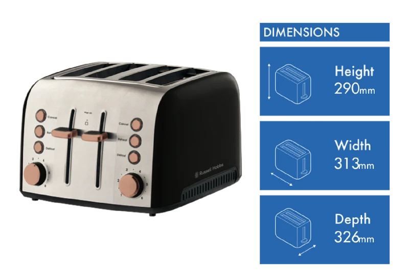 Russell Hobbs Brooklyn 4 Slice Toaster - Copper