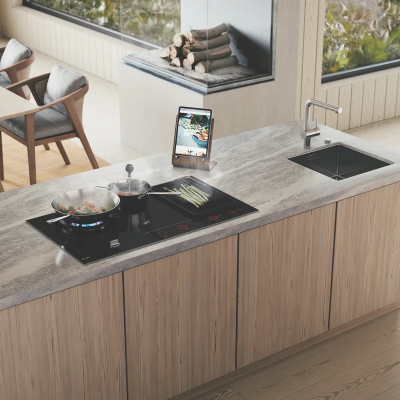 ASKO 90cm Duo Fusion Combined Gas and Induction Cooktop - Black