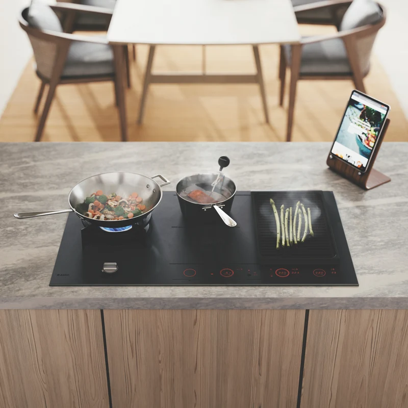 ASKO 90cm Duo Fusion Combined Gas and Induction Cooktop - Matte Black