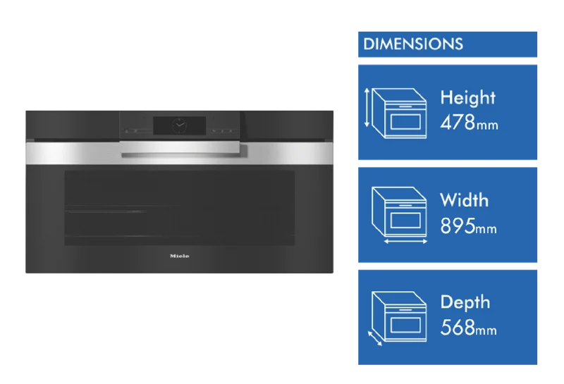 Miele 90cm Pyrolytic Oven with Moisture Plus, Crisp Function and Integrated Camera CleanSteel