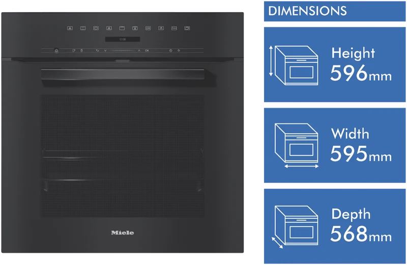 Miele 60cm Pyrolytic Oven with Moisture Plus Function and Wi-Fi Connectivity Obsidian Black