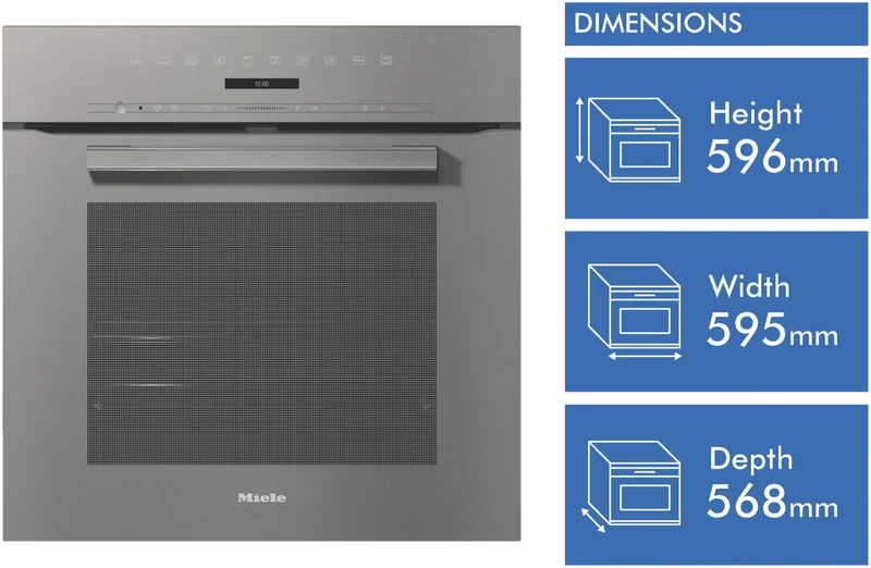 Miele 60cm Pyrolytic Oven with Moisture Plus Function and Wi-Fi Connectivity Graphite Grey